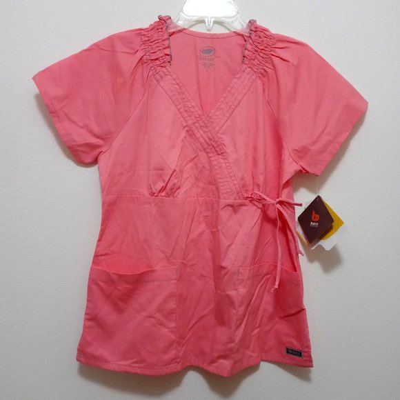 Barco Scrub Top Crayola Coral/Pink Sz Medium - Picture 1 of 8
